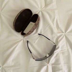 Authentic Coach Sunglasses with Clamshell Case Black Brown Signature C